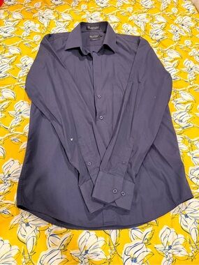 Milani Men's Navy Long-Sleeve Dress Shirt